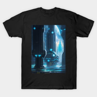 Cyber Space Port - Sci Fi Design T-Shirt